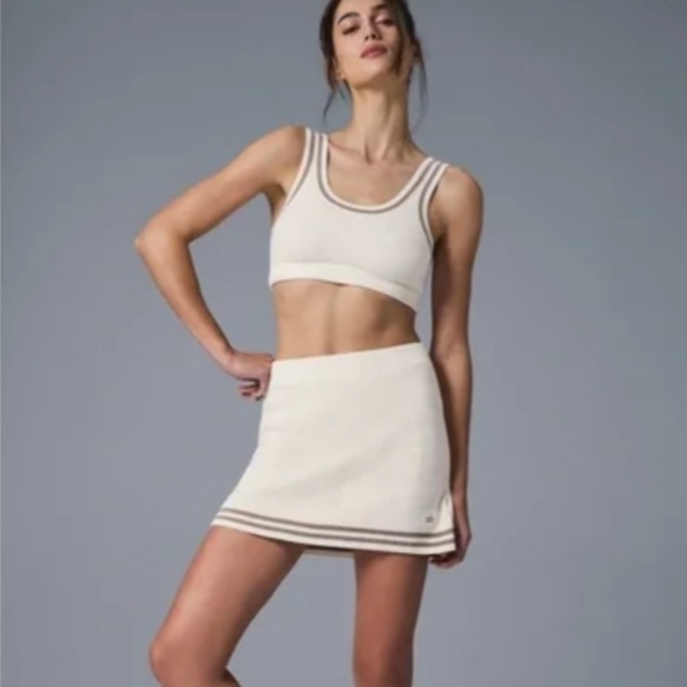 Tennis Club Sweater Knit Bra and skirt set
